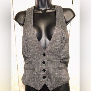 Charlotte Russe buttoned Black and White Plaid Vest
